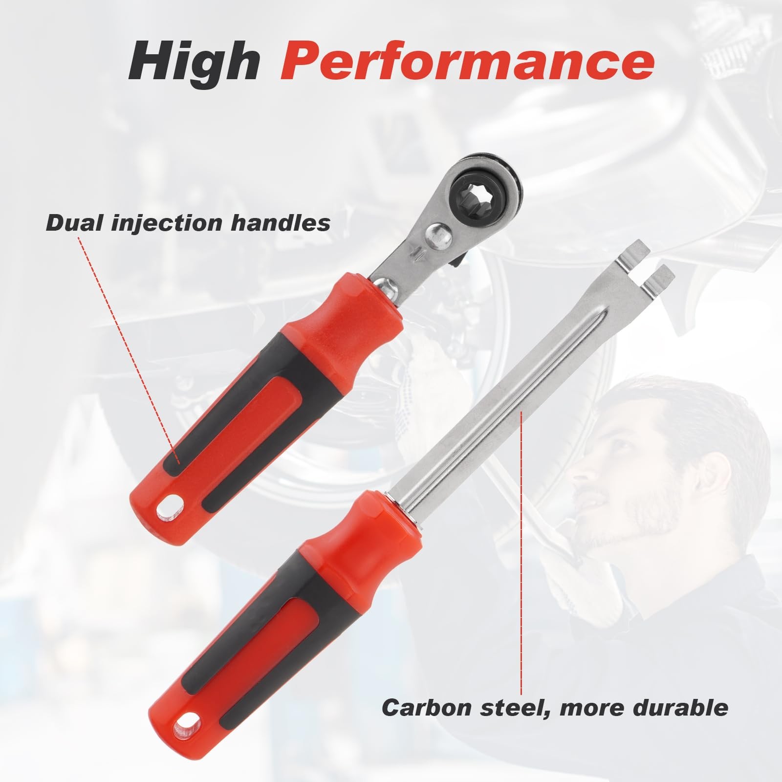 Detyi Slack Adjuster Tool Set 5/16 Double Square Reversible Ratcheting Wrench