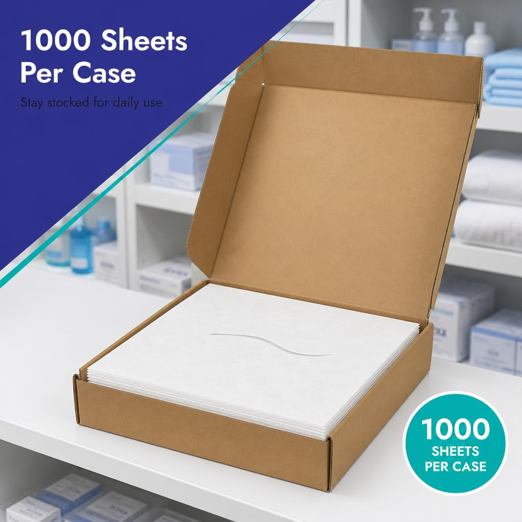 Chiropractic/Massage Exam Headrest Sheets with 7″ Slit 12″ X 12″ 1,000/Case