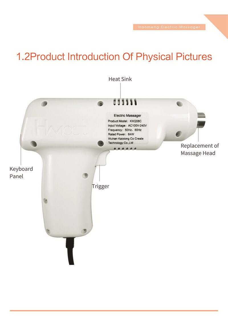 Chiropractic Adjustable Spine Correction Gun 4/6 Level 4 Head Activator Massager