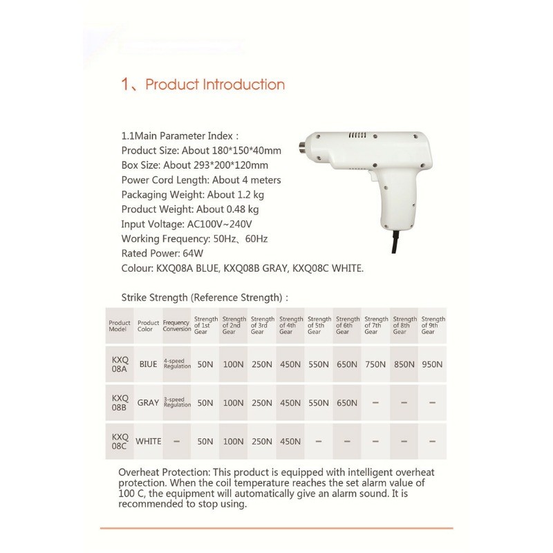 Chiropractic Adjustable Spine Correction Gun 4/6 Level 4 Head Activator Massager