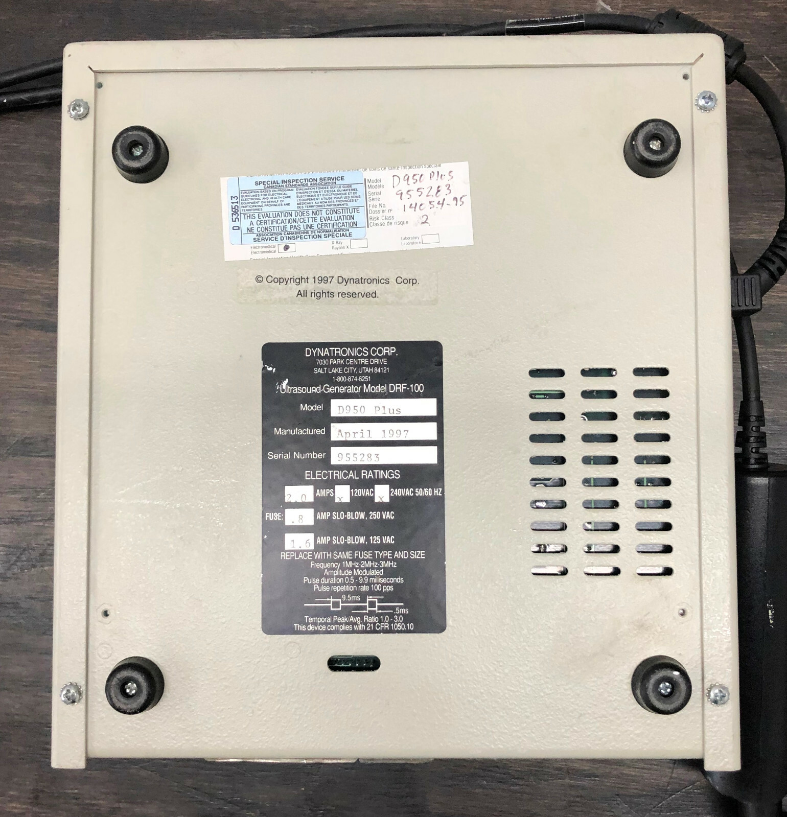 Dynatron Dynatronics 950 Plus Ultrasound System Chiropractic Physical Therapy