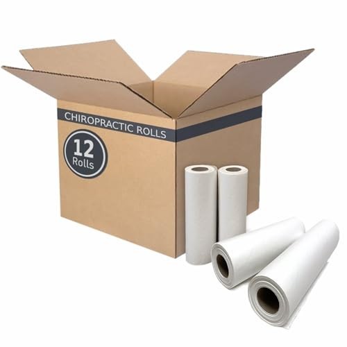 Premium Headrest Paper Rolls – 12″ x 225′ – 12 Disposable Rolls for Chiropractic