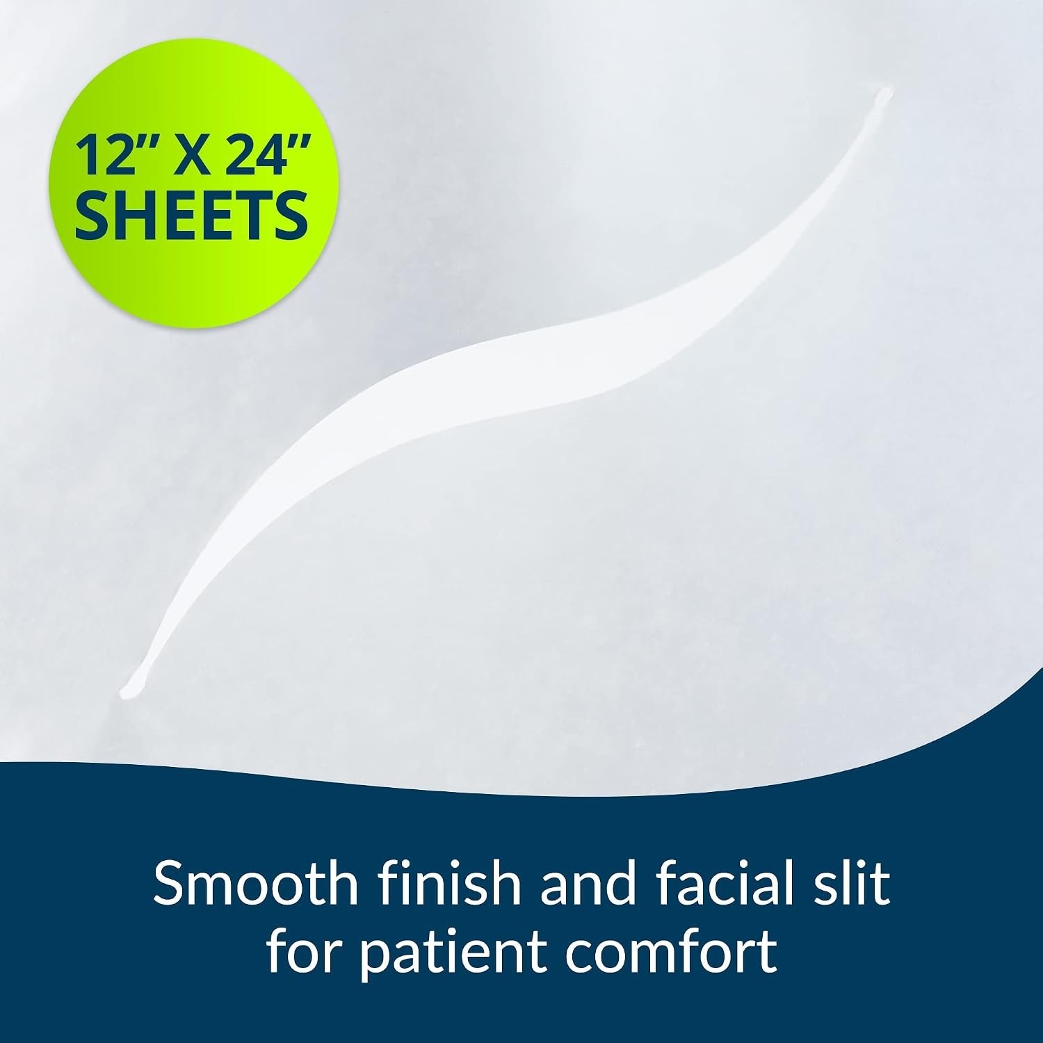 Avalon Single-Use Chiropractic Headrest Sheet w/Facial Slit, White, 12″ x 24″…