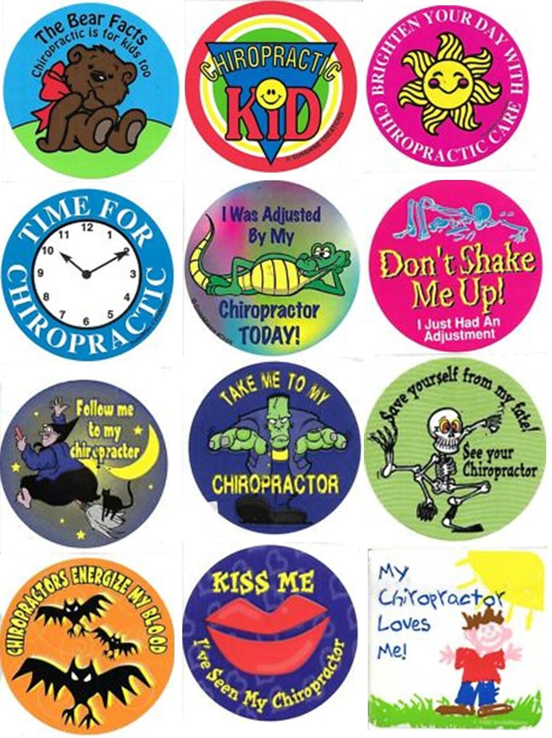 Chiropractic Kids’ Stickers ~ Lots Of 50 ~ Scores To Choose From ~ NO SHIPPING!!