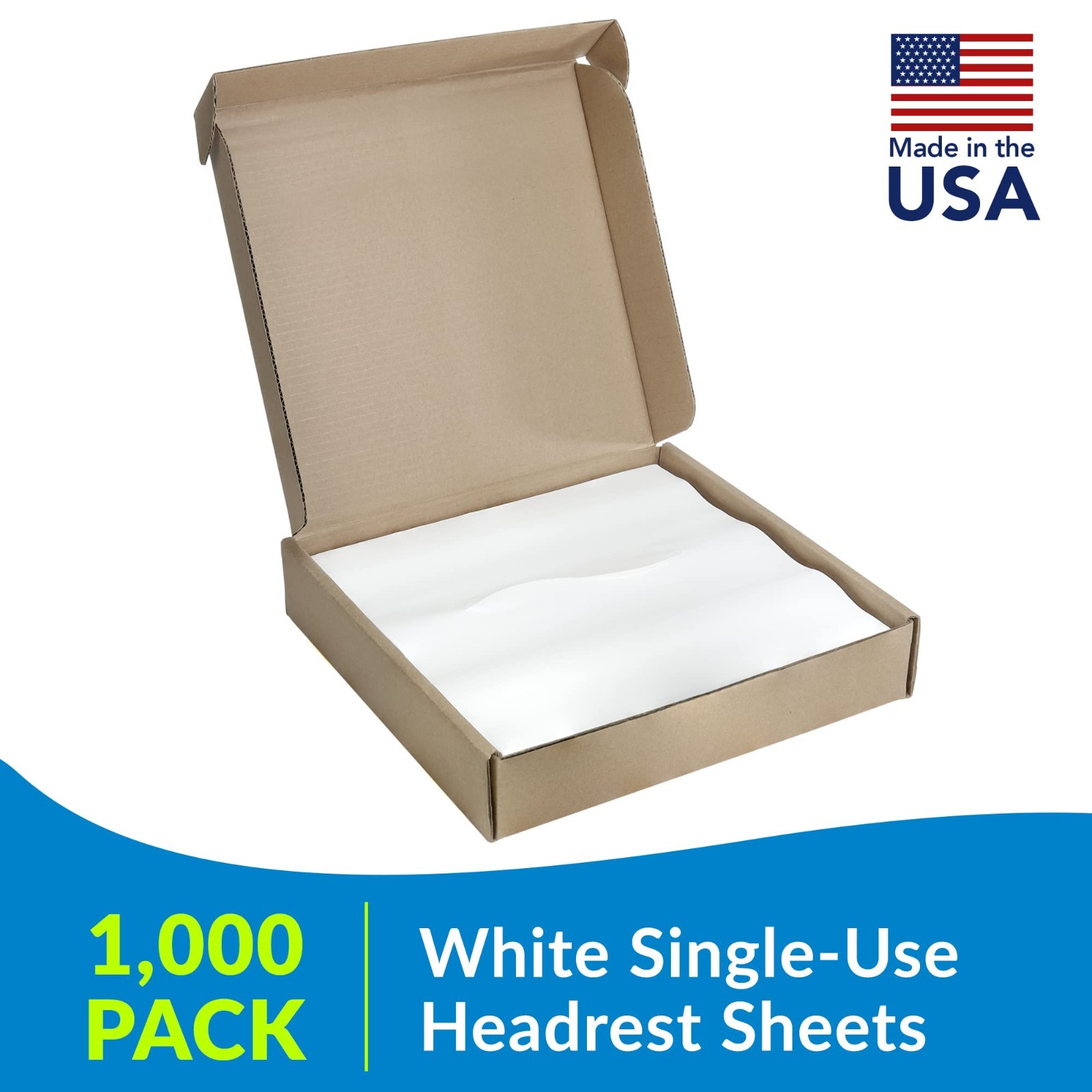Chiropractic Headrest Sheets with Slit, Smooth Barrier Protection, 12″x12′, 1000