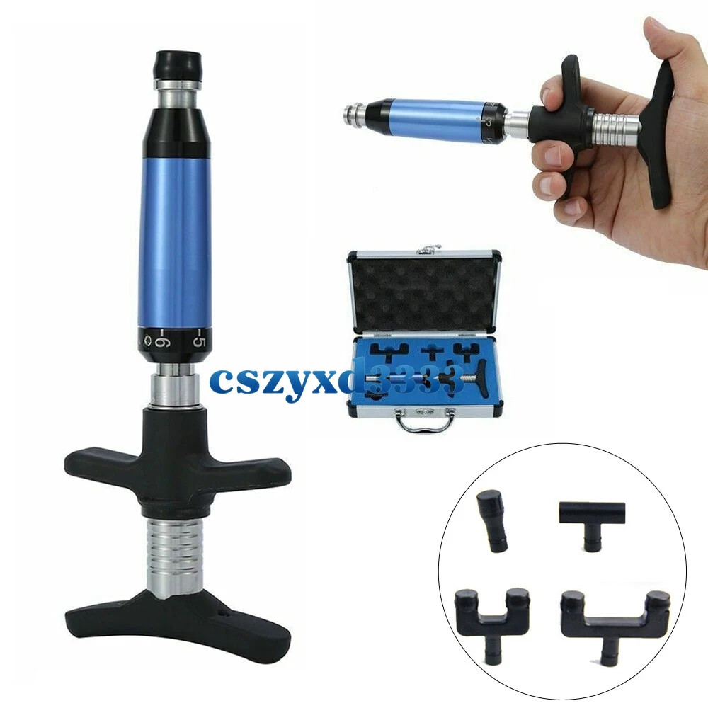 Chiropractic Adjusting Tool Spine Activator Adjusting Gun 6 Levels 4 Heads