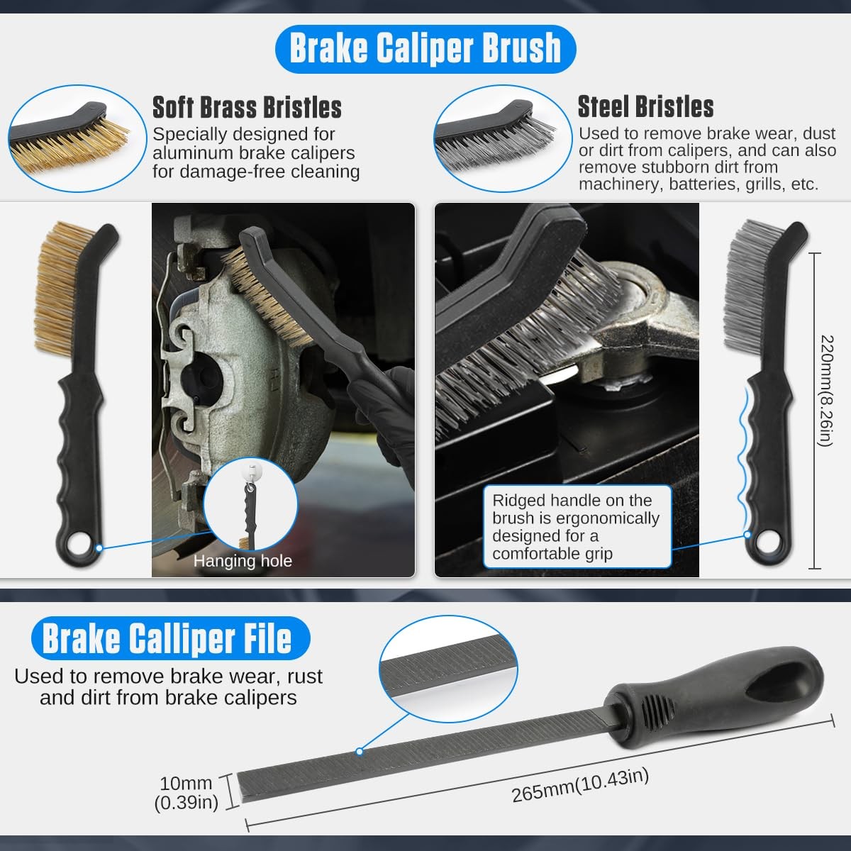 Kaisal Brake Tools 15Pc Drum Disc Brake Tool Kit Labor-Saving Drum Brake Spring