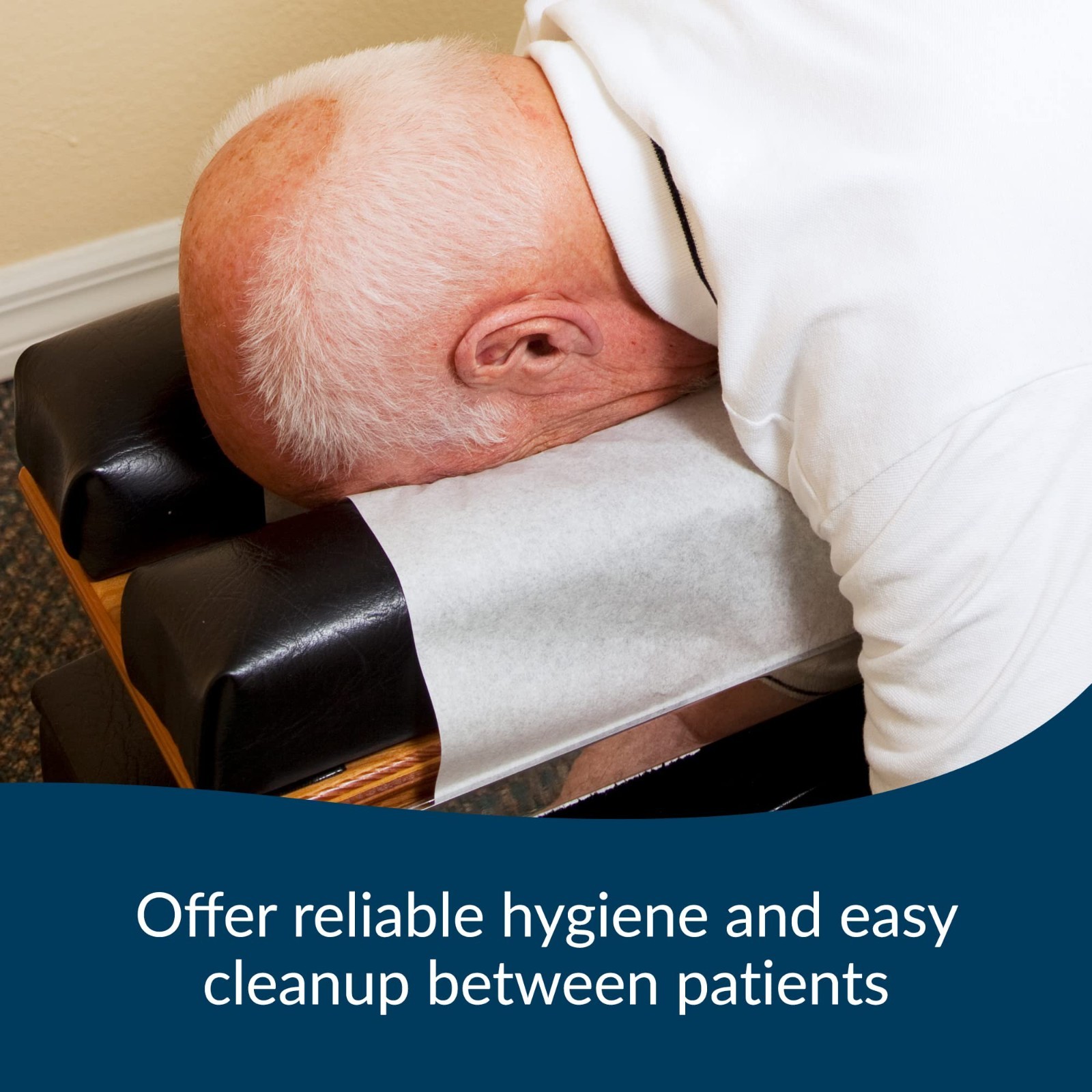 Single-Use Chiropractic Headrest Paper Roll, 8.5” x 125’, Pack of 25 – Hygienic