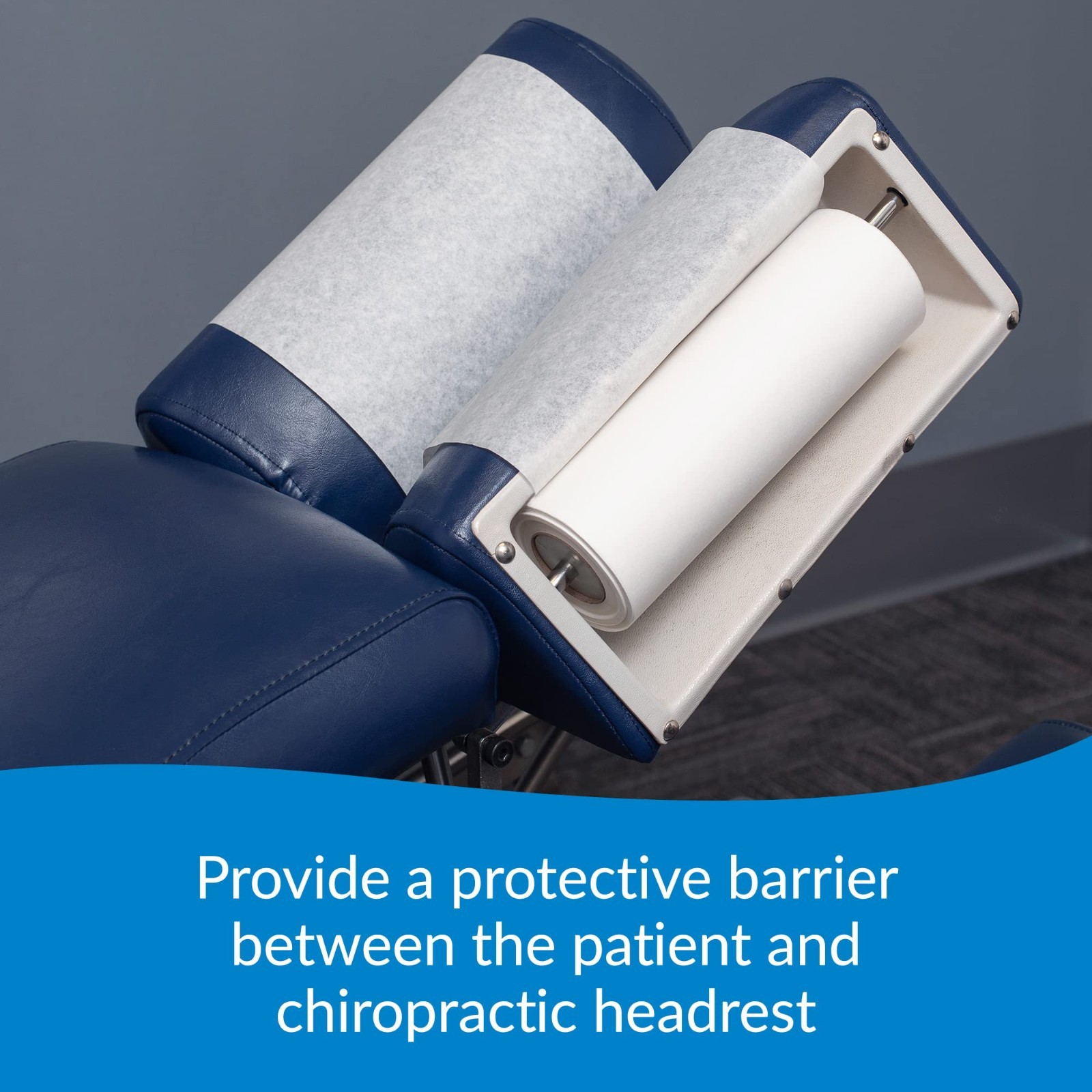 Single-Use Chiropractic Headrest Paper Roll, 8.5” x 125’, Pack of 25 – Hygienic