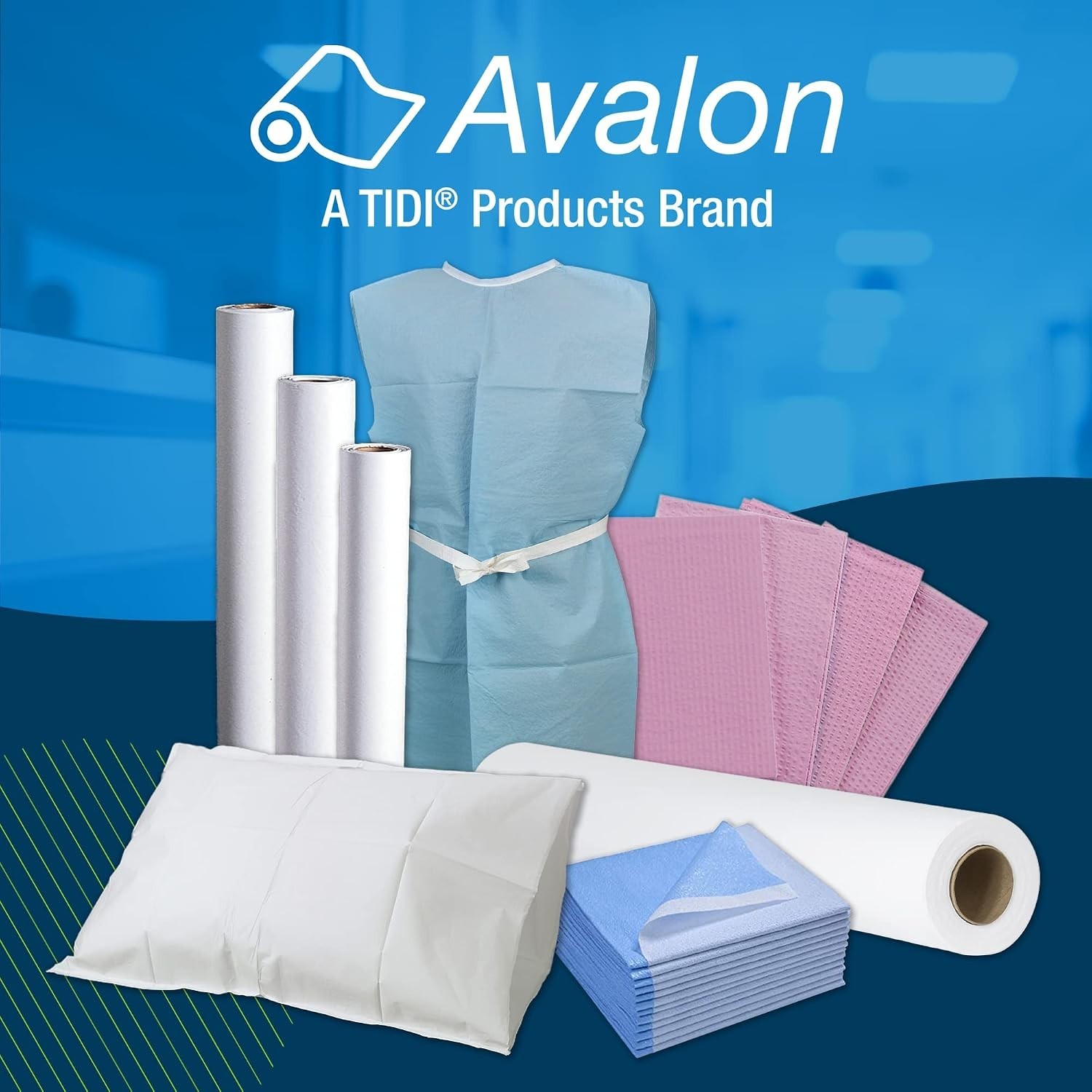Pack of 25 Avalon Latex-Free Chiropractic Headrest Paper Rolls – 8.5″ x 125′