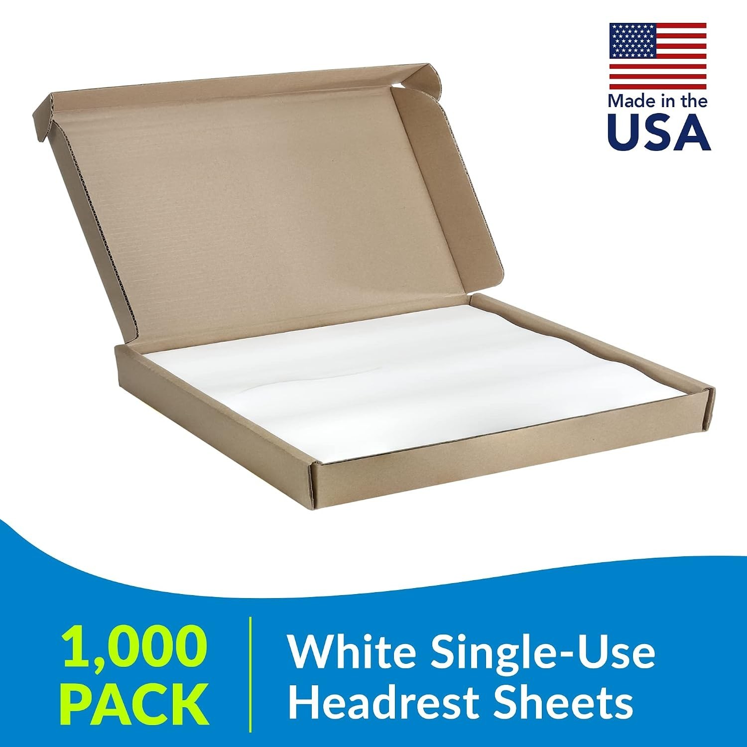 Avalon Single-Use Chiropractic Headrest Sheet w/Facial Slit, White, 12″ x 24″…