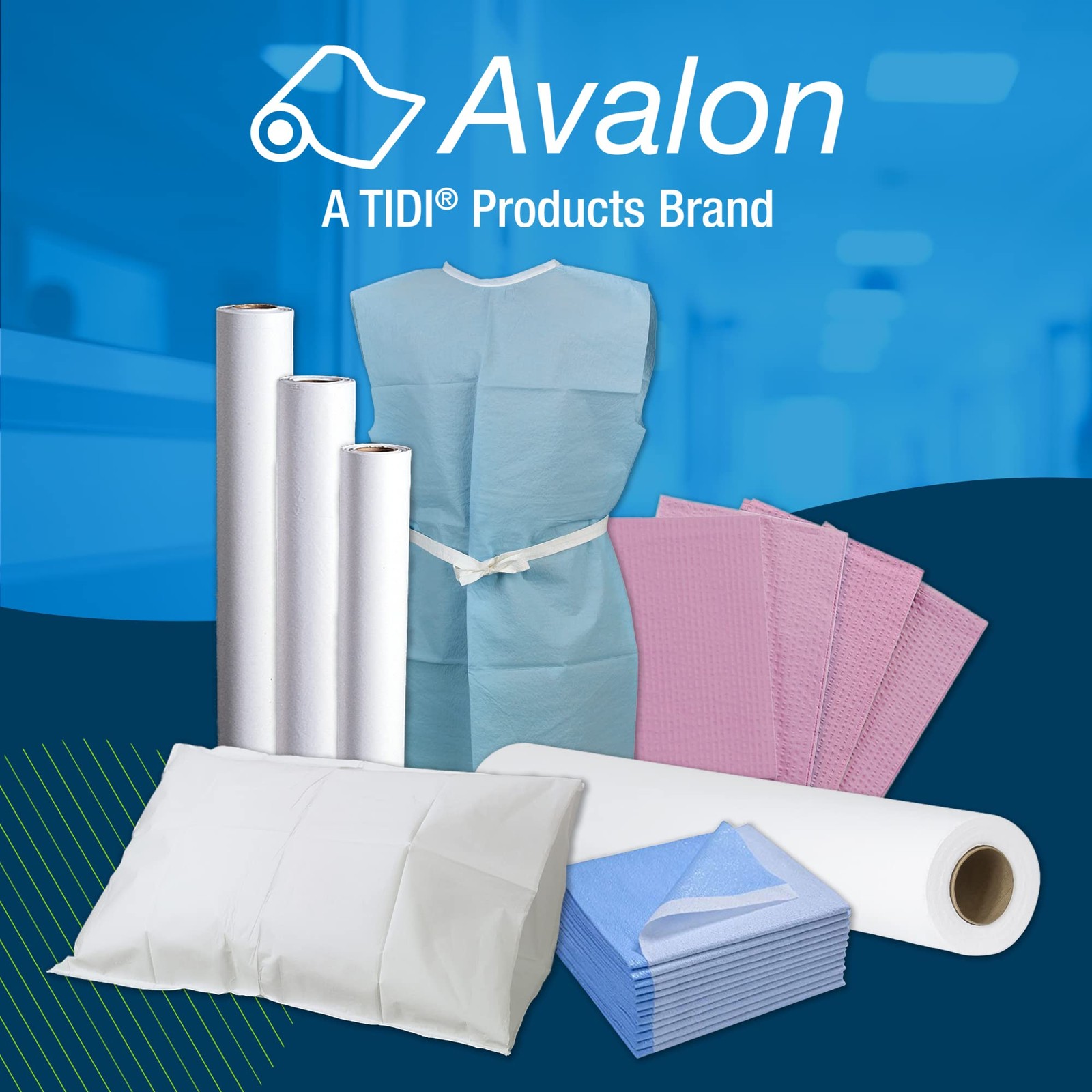 Tidi Avalon Chiropractic Headrest Paper Roll White 8.5 X 225 Pack Of 25 Rolls
