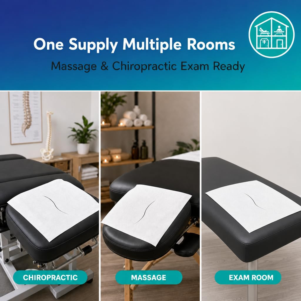 Chiropractic/Massage Exam Headrest Sheets with 7″ Slit 12″ X 12″ 1,000/Case