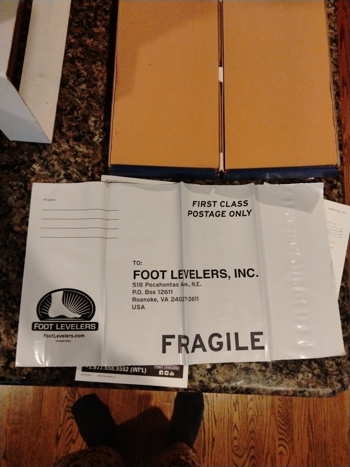 Lot of 6 new unused Foot LEVELERS orthotics casting kit w/order form, envelope