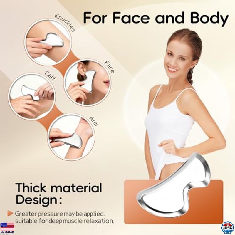 3-in-1 Stainless Steel Muscle Scraper Tool Set – Gua Sha & IASTM Massage Tools