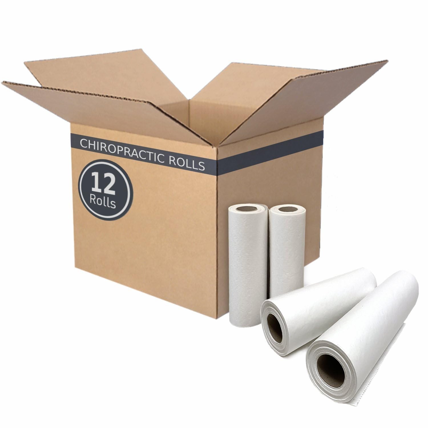 Premium Headrest Paper Rolls – 12″ x 225′ – 12 Disposable Rolls for Chiropractic