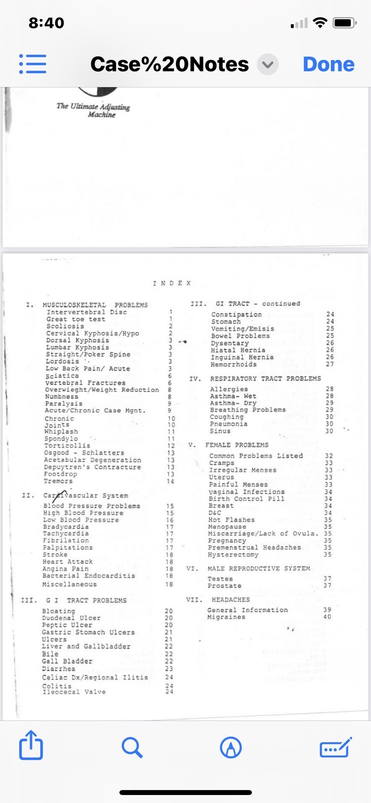 Gonstead Case Notes