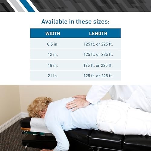 Premium Headrest Paper Rolls – 12″ x 225′ – 12 Disposable Rolls for Chiropractic