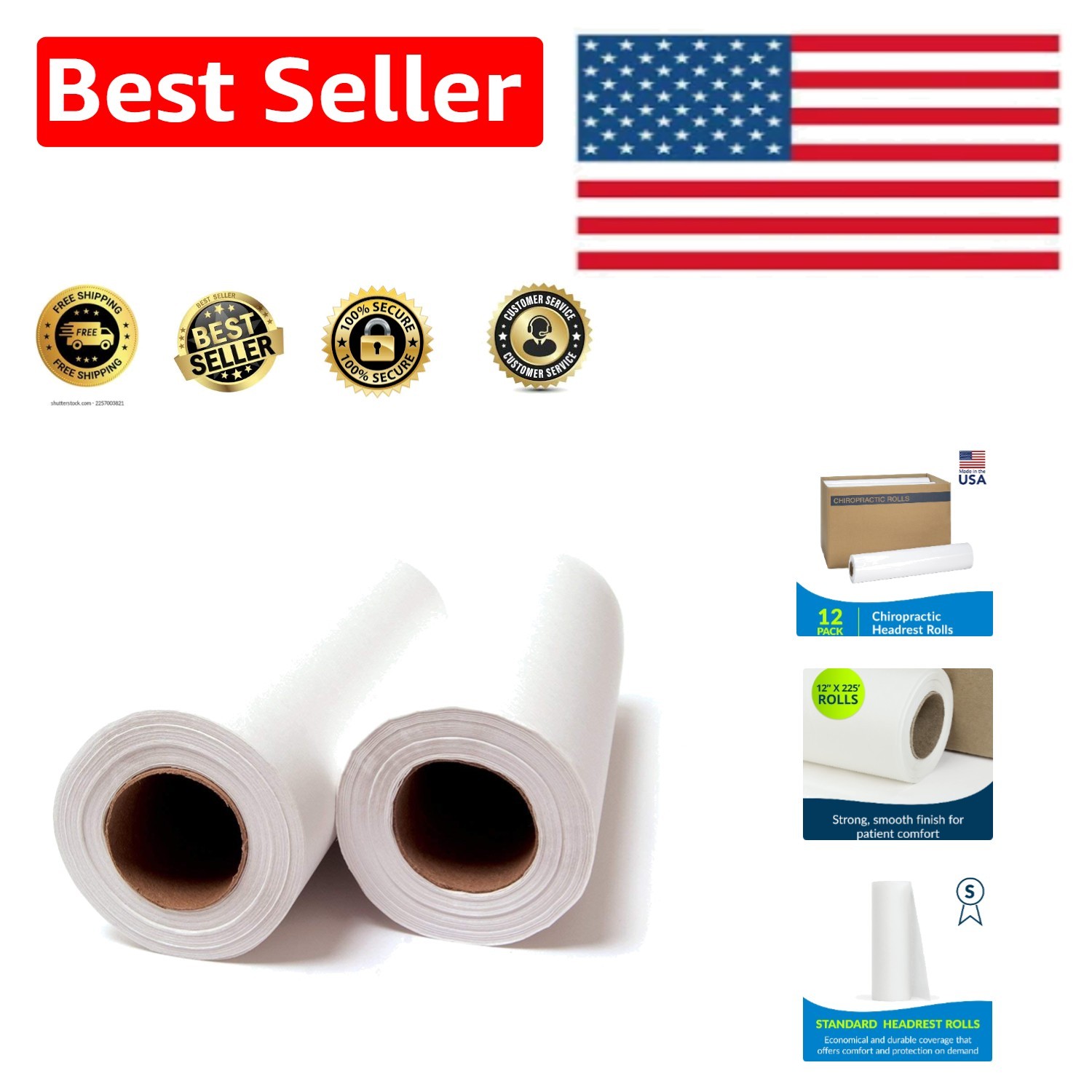 12 Rolls of Avalon Hygienic Headrest Paper, 12″ x 225′ – Perfect for Therapists