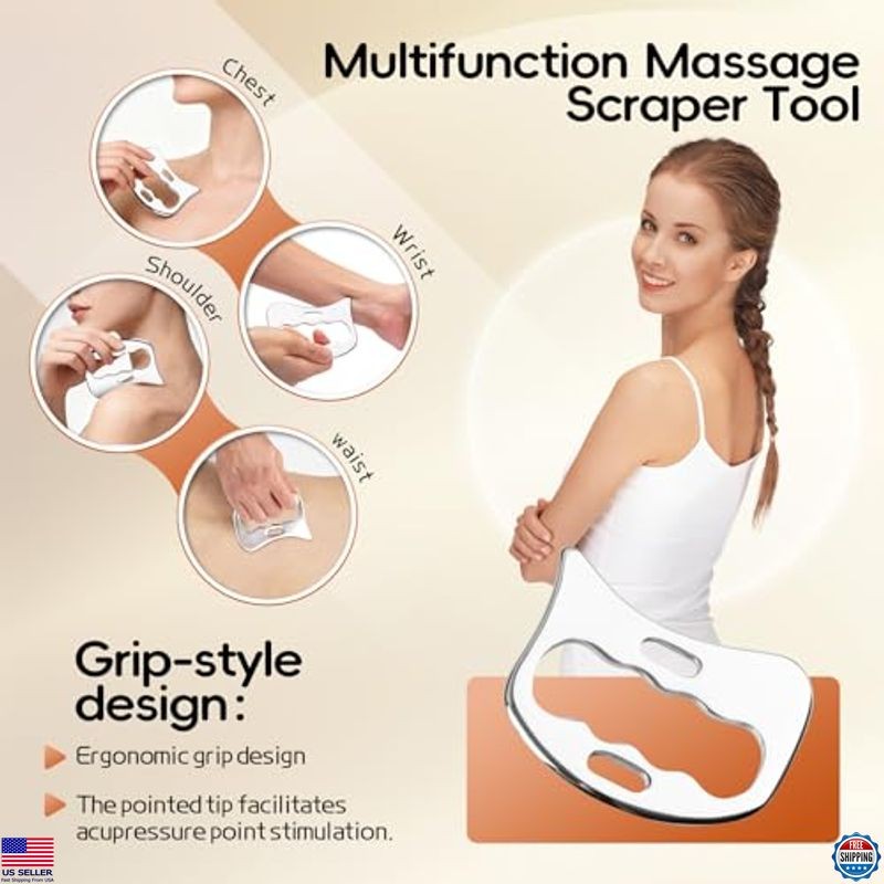 3-in-1 Stainless Steel Muscle Scraper Tool Set – Gua Sha & IASTM Massage Tools