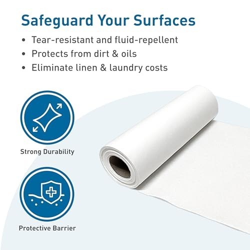 Premium Headrest Paper Rolls – 12″ x 225′ – 12 Disposable Rolls for Chiropractic