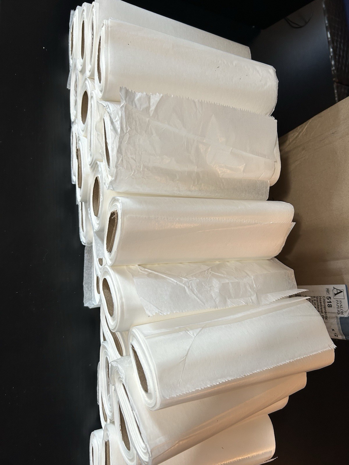 Avalon Papers 518 Chiropractic headrest paper Rolls 8.5 x 225 Ft (25 Roles)