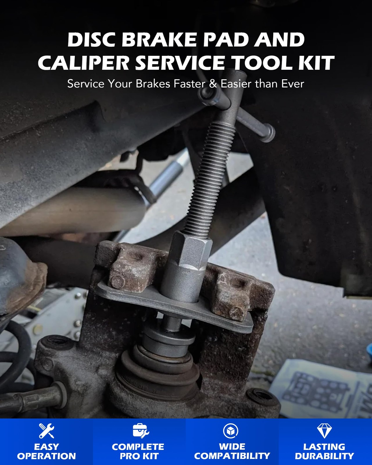 Orion Motor Tech 24Pc Brake Caliper Compression Tool Set Heavy Duty Brake