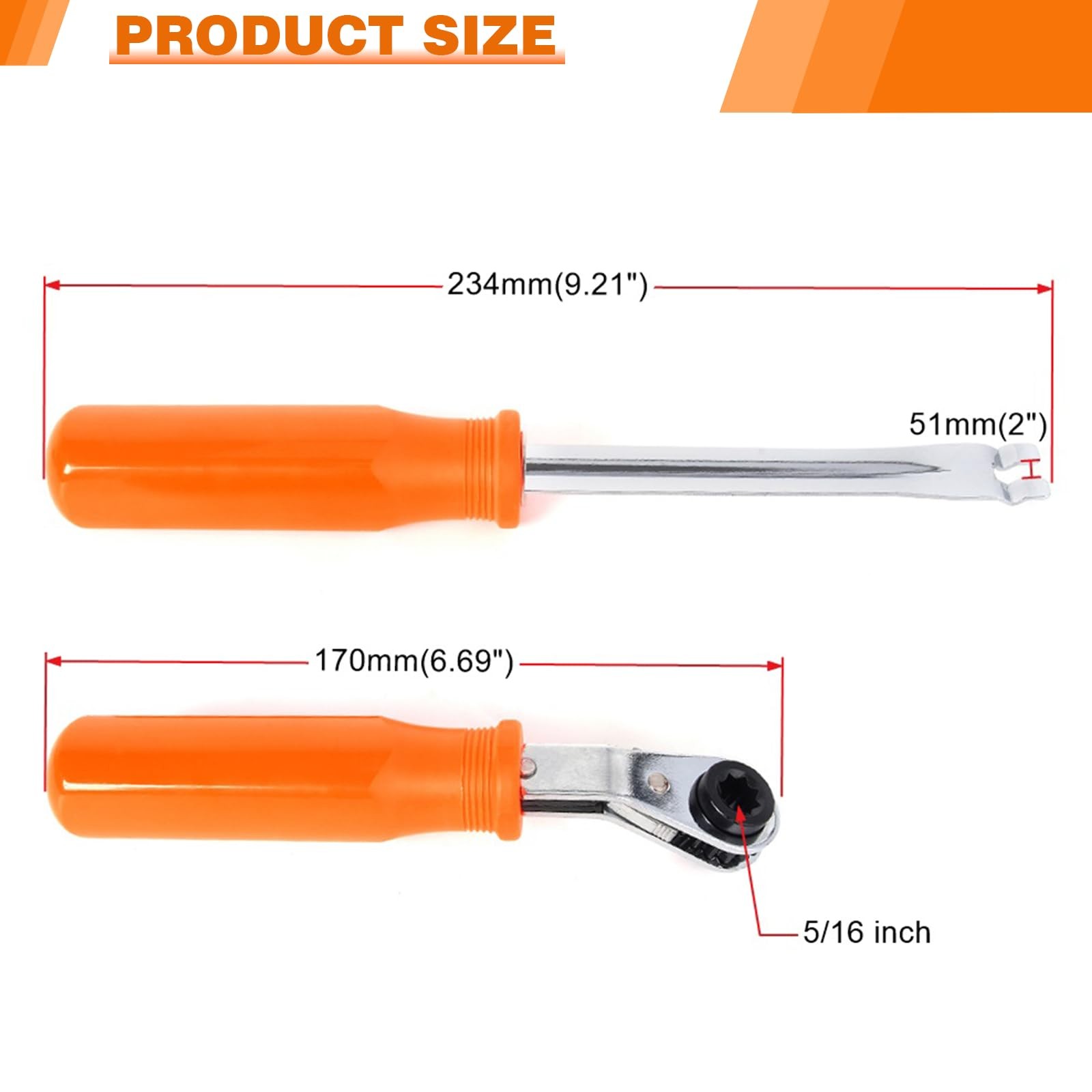 Bartoo 2Pcs Automatic Slack Adjuster Tools 5/16 Double Square Ratcheting Wrench