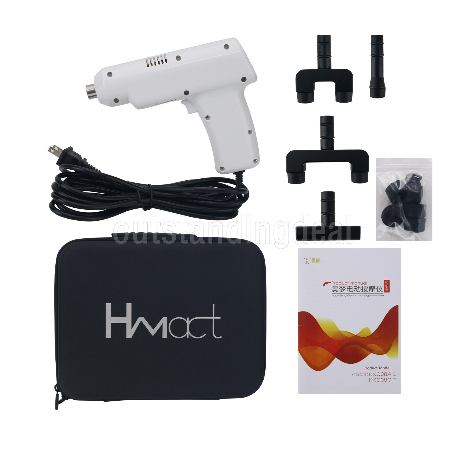 KXQ08C Chiropractic Massager Electric Chiropractic Adjusting Tool with 4 Heads