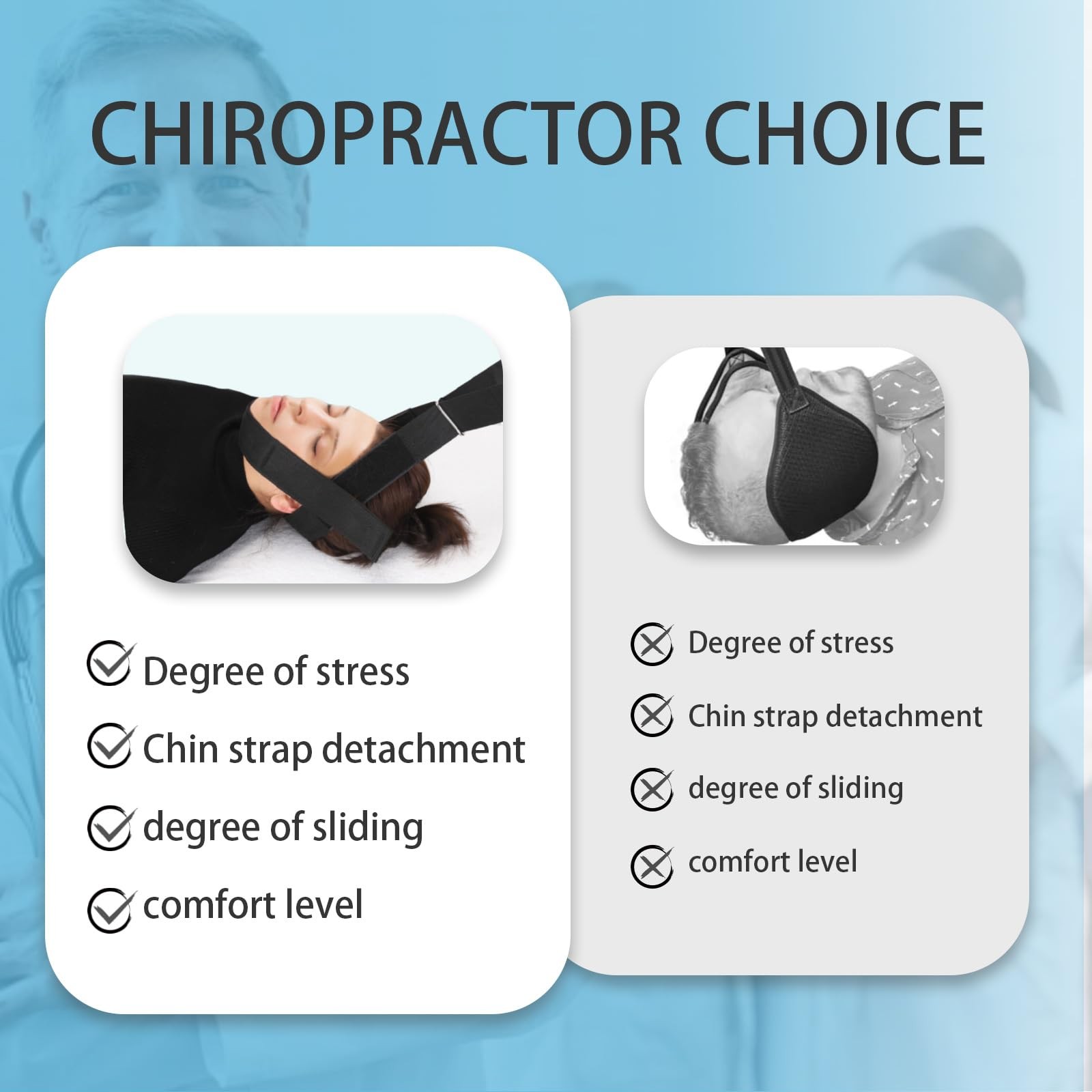 Y Neck Strap Chiropractor Pull Device,Neck Stretcher Strap,Neck Black