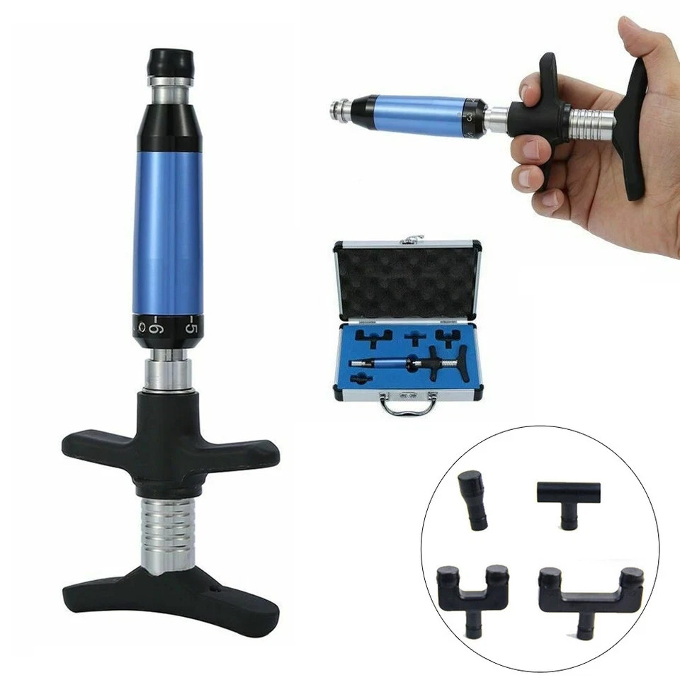 Chiropractic Adjusting Tool Spine Activator Adjusting Gun 6 Levels 4 Heads
