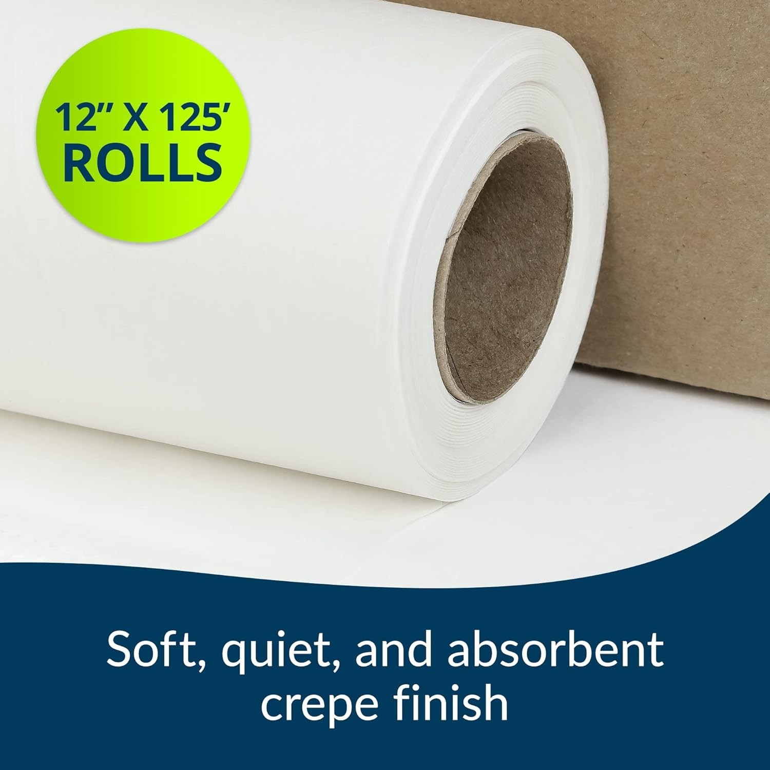 TIDI Avalon Chiropractic Headrest Paper Roll 12 x 125 ft White 12 Pack